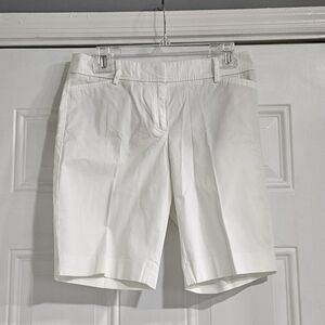 Talbots White Tailored Bermuda Shorts